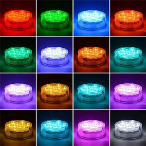 Rgb Led Onderwaterlamp 10 Leds Op Batterijen Voor Tuinzwembad Bruiloftsfeest Afstandsbediening Vaas Kom Verlichting - Product Image 5