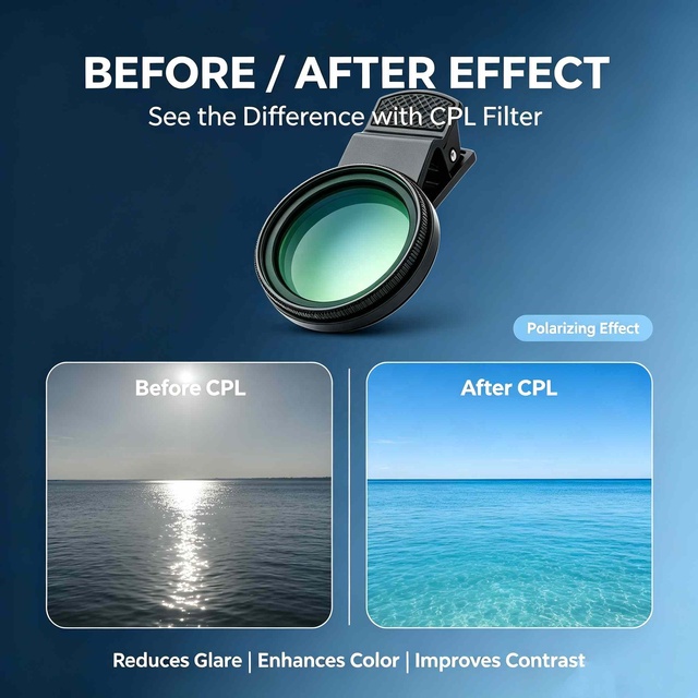 Factory OEM Universal 37mm 52mm Grey High Quality CPL Lens Filter for IPhones Waterproof Camera Lens Photography