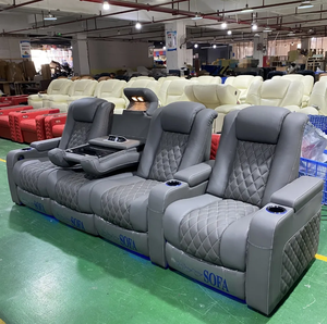 Biểu Tượng Tùy Chỉnh Dubai Điện Màu Xanh Da Ngả Rạp Chiếu Phim Ghế LED Sofa Hiện Đại Có Thể Điều Chỉnh Tựa Chính Hãng Đồ Nội Thất Bằng Da - Product Image 2