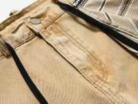 Pantalon ample beige personnalisé à volants pour hommes, streetwear élégant, denim, jeans pour hommes