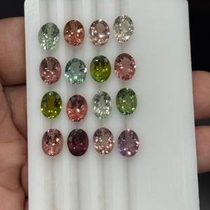 Beautiful Natural Multi Color <b>Tourmaline</b> Gemstones Wholesale Oval Cut Loose Multi <b>Tourmaline</b> Stones for Jewelry Making Bulk - Product Image 4