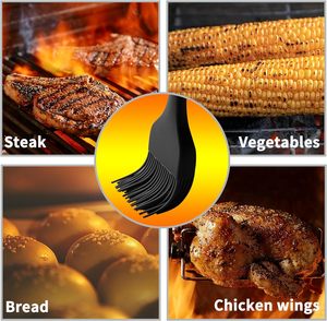 Heat Resistant Food Cooking Brush for Oil, Sauce, Baking, <b>BBQ</b> and Grill, Silicone Basting Pastry Brush - Product Image 6
