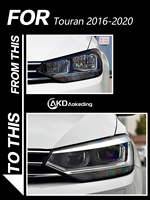 Modèle de voiture AKD pour Touran 2016-2020, feux de jour LED, signal dynamique, faisceau haut et bas, feux de jour, lampes automatiques