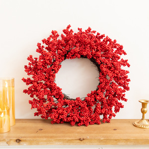 Guirnalda Navideña Ecológica Hecha a Mano de 50 cm con Bayas Rojas, Estilo Americano Rústico, para Interiores, 2026 - Product Image 4