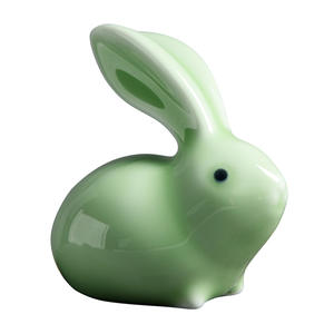 تمثال أرنب خزفي للحظ والفنغ شوي لتزيين الطاولات، تمثال أرنب سيراميك صغير ولطيف - Product Image 5