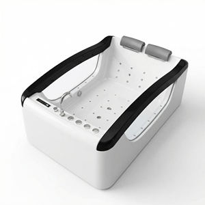 Spa Intérieur de Luxe en Acrylique de 1,9 m en Gros d'Usine avec Cascade, Bain à Remous, Jupe Latérale en Verre et Massage à Bulles d'Air - Product Image 1