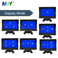 Monitor LCD Warna TFT 7 Inci 12V 24V dengan Input Video Kamera 4ch Quad View AHD CVBS untuk Mobil, Bus, dan Truk