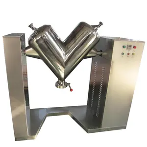 Misturador de cilindro assimétrico em forma de v, aço inoxidável, máquina de mistura de pó vh100