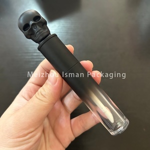 Isman Skull Shape bàn chải lớn vàng đen Sliver Skeleton Top rõ ràng Lip Gloss Ống bao bì <span class=keywords><strong>container</strong></span> cho Halloween với Wands <span class=keywords><strong>5ml</strong></span> - Product Image 5