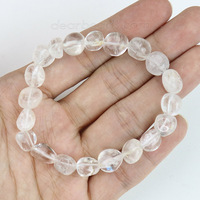 Bracelet en pierres naturelles roulées, perles élastiques durables en grosses pépites de pierres précieuses pour femmes, cadeau de guérison