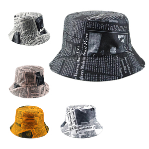 Cappello da Pescatore Bifacciale con Stampa a Giornale, Nuovo Stile Autunno 2025, Retrò, Moda Casual, Sportivo, da Viaggio, Unisex, per Esterni - Product Image 1