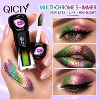 QICIY Fard à paupières liquide caméléon 6 couleurs, multichrome, effet de changement de couleur, paillettes scintillantes, maquillage pour les yeux, vente en gros, OEM, ODM, marque privée