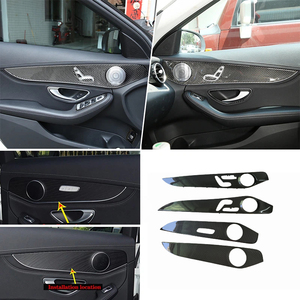 Fibre de carbone véritable pour <span class=keywords><strong>Mercedes</strong></span> Benz <span class=keywords><strong>Classe</strong></span> <span class=keywords><strong>C</strong></span> GLC <span class=keywords><strong>W205</strong></span> 2014-2020, garnitures de remplacement pour panneaux de décoration de portes intérieures, accessoires auto - Product Image 4
