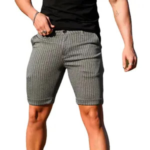 Hommes cordon taille été Surf rayure maillot de bain hommes lâche imprimé 100% Polyester bain plage pantalons courts