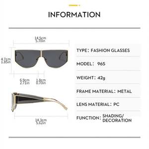 Lunettes de soleil pilote vintage 2025 avec logo personnalisé, monture métallique large, verre monobloc UV400, style punk pour hommes et femmes - Product Image 6