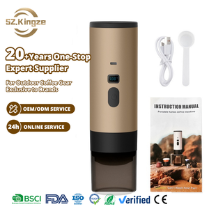 Kingze, máquina de café espresso portátil de lujo de 12V, <span class=keywords><strong>Mini</strong></span> cafetera de coche autocalentable para RV, senderismo, oficina, fuente de energía eléctrica - Product Image 1