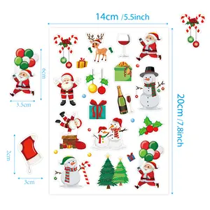 Autocollants de noël personnalisés en pvc, stickers de qualité, décoration pour la maison, logo personnalisé, pièces