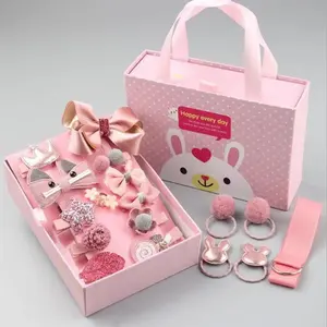 Großhandel heiß verkaufen koreanische schöne Prinzessin Kinder Haars pangen 18 teile/sätze mit Geschenk box Verpackung niedlichen Baby Haarschmuck