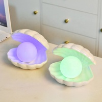 Céramique Salon Chambre Décoratif Chevet Moderne LED Porcelaine Perle Coquille Lampe Lampe de Table Nuit Coquille Lampe Festival Cadeau