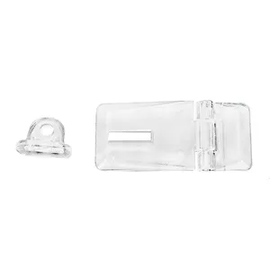 Kristall klare Acrylschloss-Haspel schnalle Transparente Scharnier-Hasps Klare Acryl-Haspel und Heft klammer mit abnehmbarem Stift