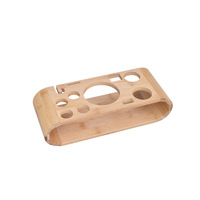 Support à outils Ktv durable pour bar Casier à vin en bambou Présentoir pour verre à vin Support pour shakers en bois