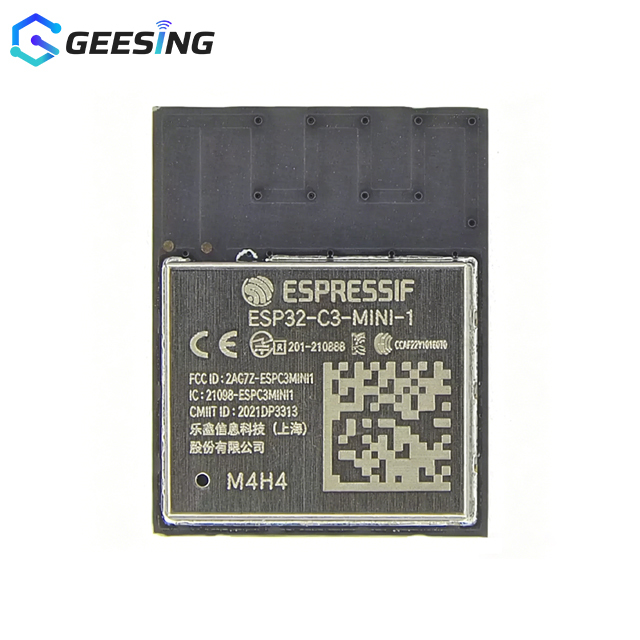 Geesing Compact WiFi BLE Module, RISC-V 160MHz, 4MB Embedded Flash, 15 GPIO, PCB Antenna, SMD 13.2x16.6mm ESP32-C3-MINI-1-N4