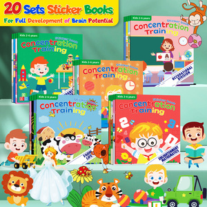 Concentration <b>Training</b> Sticker <b>Books</b> For Kids 2-6 Years 20 <b>Books</b> Set Early Learning Activities Paper Material - Product Image 4