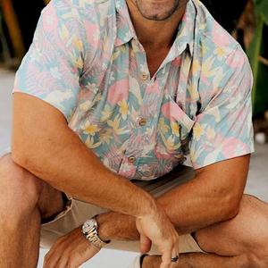 Camisa Hawaiana de Hombre con Botones y Solapa, Transpirable y Suave al Tacto, Camisa de Lino Personalizada - Product Image 2