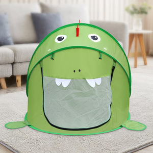 Carpa Infantil de Dinosaurio de Dibujos Animados, Diseño de Dinosaurio Verde con Dientes Grandes, Carpa de Juego Interior y Exterior para Niños de 2 a 4 Años - Product Image 3