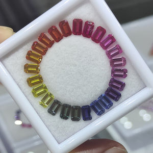Synthetic Corundum Box <b>Set</b> <b>Emerald</b> Cut Rainbow Loose Gems Stone - Product Image 3