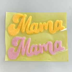 लोगो मामा पत्र dtf फर चेनले कस्टम फ्फी पैच के लिए फ्फी पैच पर हीट ट्रांसफर - Product Image 1