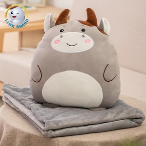 Coussin décoratif et couverture double usage, coussin de bureau en peluche, coton PP, motif d'animaux de la forêt, coussin de sieste confortable pour enfants - Product Image 6