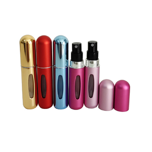 <span class=keywords><strong>Bouteille</strong></span> de parfum en métal d'atomiseur cosmétique de verre rechargeable en aluminium rond de 5ml avec le pulvérisateur de pompe - Product Image 3