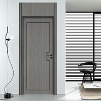 Porte intérieure moderne en aluminium et bois, design contemporain, panneau moulé en MDF mélaminé, à bas prix.