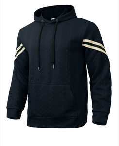 Pull à capuche pour homme tendance sport d'extérieur en jacquard lourd et chaud pour l'automne et l'hiver - Product Image 6