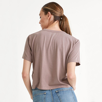 T-shirts de sport courts pour femmes en coton Pima personnalisés, à manches courtes, pour yoga et course à pied, avec logo OEM et décoration perforée