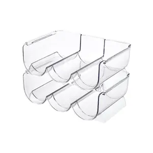 High Quality Food Grade Fridge Cans Organizer Storage Holder Organizer For Glass Refrigerator Water Bottle Kitchen Racks