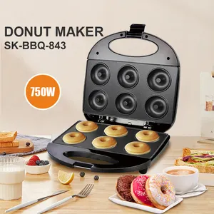Đa chức năng nhà 750W công suất cao 6 lỗ di động bánh Máy món tráng miệng Snack Donut Maker