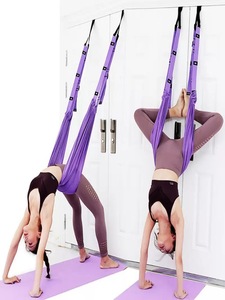 Sangle de suspension pour hamac de yoga aérien à fixer à la porte, pour fitness à domicile, exercices <span class=keywords><strong>d</strong></span>'inversion et <span class=keywords><strong>d</strong></span>'étirement dorsal, et ceinture <span class=keywords><strong>d</strong></span>'<span class=keywords><strong>extension</strong></span> pour entraînement de yoga - Product Image 1