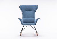 Chaise berçante confortable et confortable Chaise de salon en tissu de loisirs doux de grande taille Chaise à bascule bien cusioned avec dossier haut
