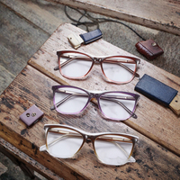 Lunettes optiques rétro vintage pour femmes monture lunettes transparentes transparentes avec motif imprimé en matériau TR90 pour une utilisation sur ordinateur