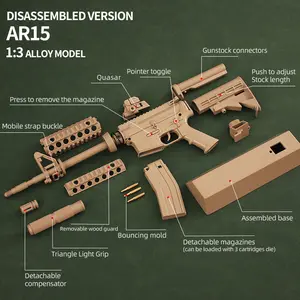 M4a1 Carbine AR15 Metal Gun Model Realistic Assembly Toy M4A1 Rifle MK18 Black 1:3 Metal Model Safe Gun Toy Miniature Gun
