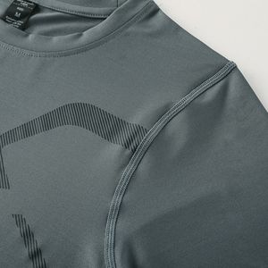 T-shirt de sport pour homme à manches longues, coupe ajustée, 190 GSM, compression sportive, élasticité, spandex, séchage rapide, respirant, tricoté, col rond, OEM - Product Image 4