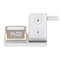Station de charge multifonctionnelle 5 en 1 avec affichage numérique LED et horloge pour iPhone, Samsung, iWatch, écouteurs et autres appareils