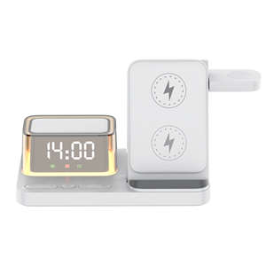 Station de charge multifonctionnelle 5 en 1 avec affichage numérique LED et horloge pour <span class=keywords><strong>iPhone</strong></span>, Samsung, iWatch, écouteurs et autres appareils - Product Image 3