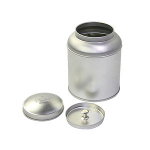 Contenitore per alimenti personalizzato <span class=keywords><strong>in</strong></span> metallo bianco rotondo imballaggio di lusso scatola di latta per tè Caddy lattine per caffè per tè sfuso - Product Image 5