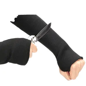 Livello 5 HPPE guanti resistenti al taglio a mezze dita lavorati a maglia con maniche lunghe per cucinare giardinaggio