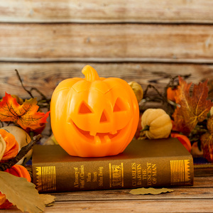 Bougie citrouille sans flamme Romingo avec télécommande 10 touches, minuterie, effet de flamme vacillante, cire véritable pour Halloween, Diwali, centre de <span class=keywords><strong>table</strong></span> à la maison - Product Image 6