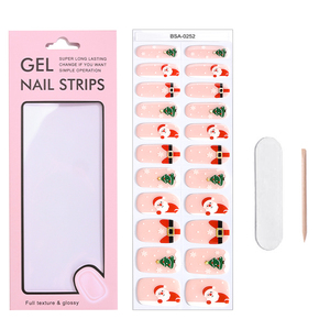 ZhengXiang Noël 3D Design <span class=keywords><strong>de</strong></span> dessin animé mignon Semi-cuit Sans lampe UV Gel Nail Strips Qualité salon Gel Nail Wraps Stickers sans UV - Product Image 6