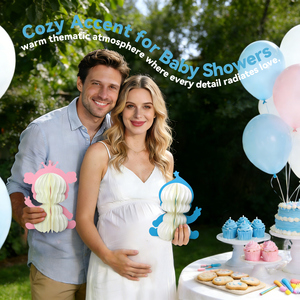Wholesale <strong>Gender</strong> <strong>Reveal</strong> Party Decoration Boy &amp; Girl Set Honeycomb Paper Centerpieces for Baby Shower, Event, Photo Backdrop - Product Image 4